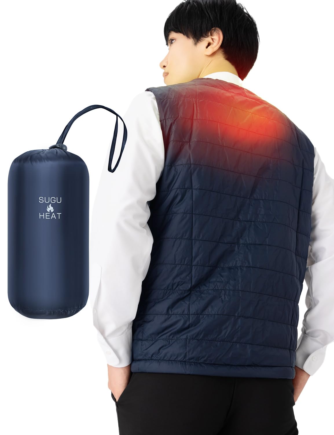 duerfusa Electric Heated Vest, Jacket, Women's, Men's, Made in Japan Manufacturer, USB Inner Vest, Single Item, 3 Levels of Temperature Adjustment, Lightweight, Washable, Cold Protection, 3 Sheets-picture-47