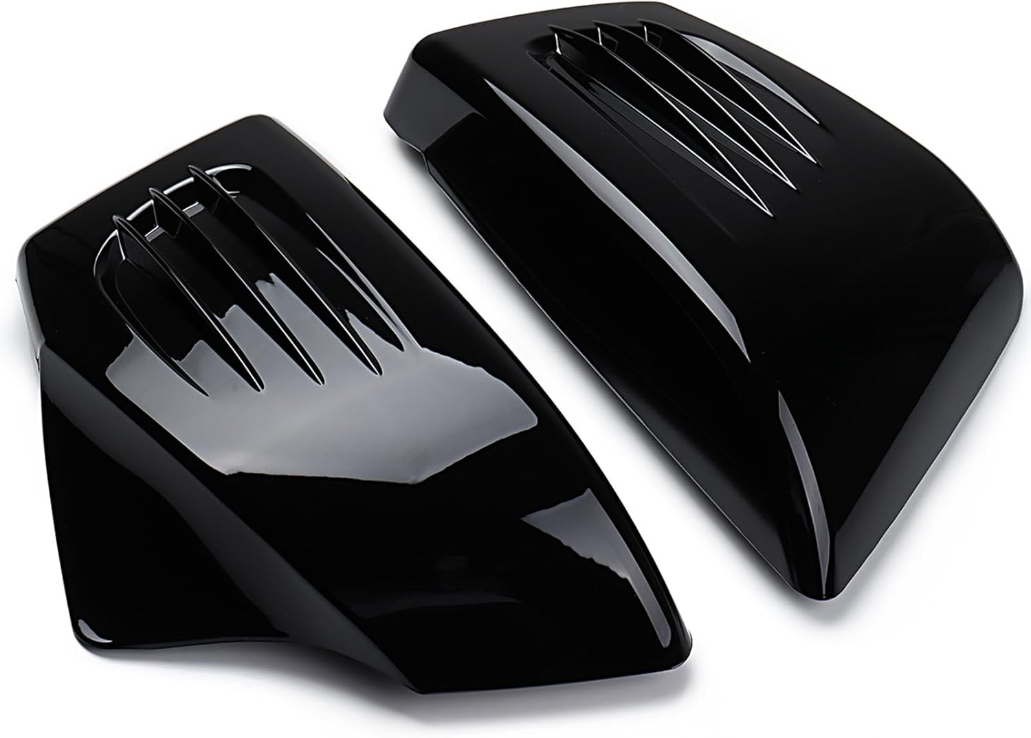 Pair Glossy Black Battery Side Cover Panels, Fairing Frame Guard Trim, ABS Plastic, for 1995-2007 Honda Shadow ACE VT1100C2, 2000-2007 Sabre VT1100C2, 1998-2001 ACE Tourer VT1100T