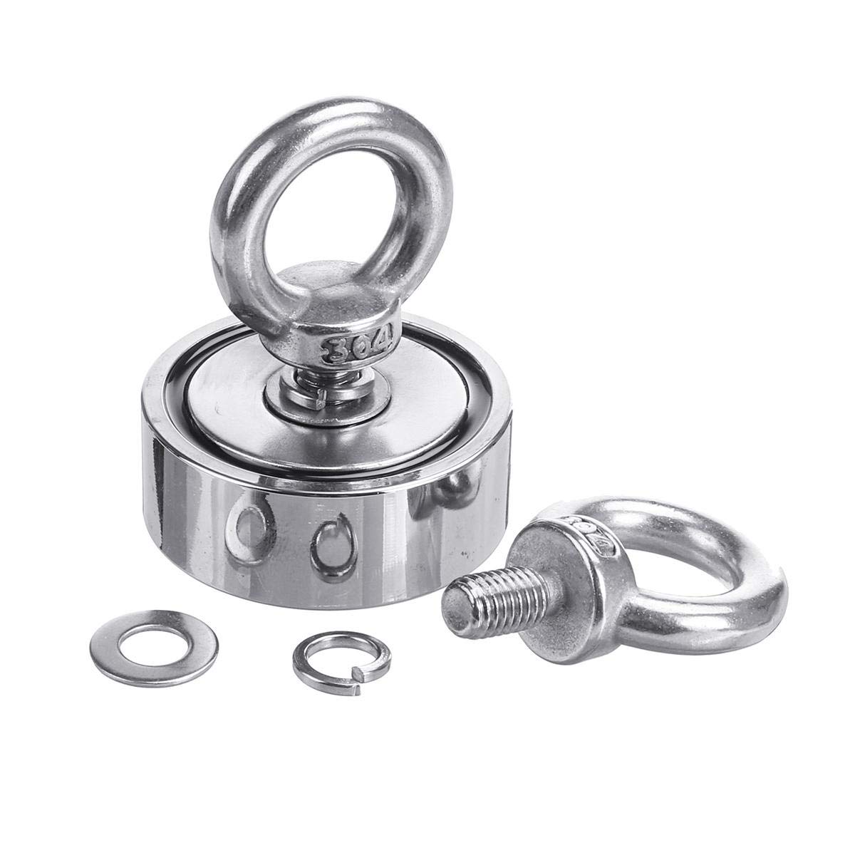 80KG Dual Side Neodymium Recovery Magnet Fishing Magnet Detecting Lifting Salvage Tool