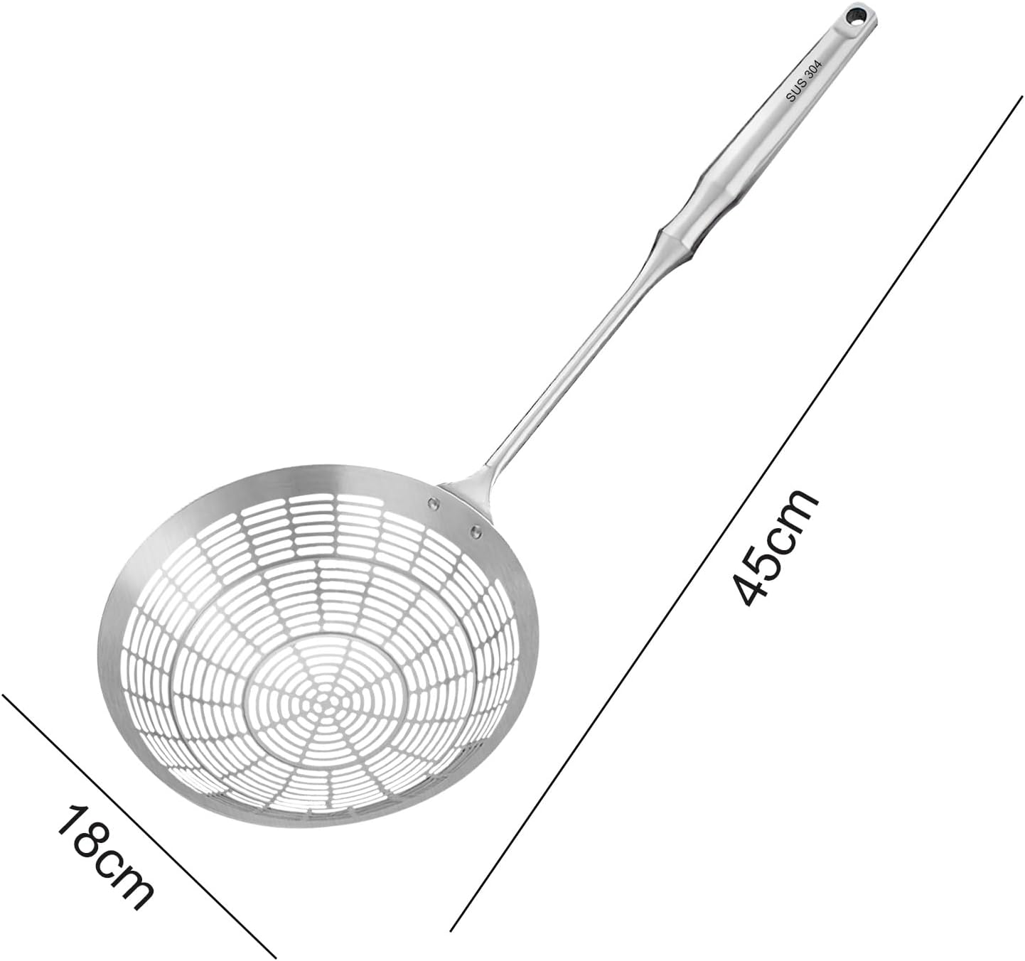 Spider Strainer,Stainless Steel Skimmer Fryer Scoop for Cooking and Frying,Skimmer Spoon Kitchen Utensil for Home Kitchens and Restaurants (Large)