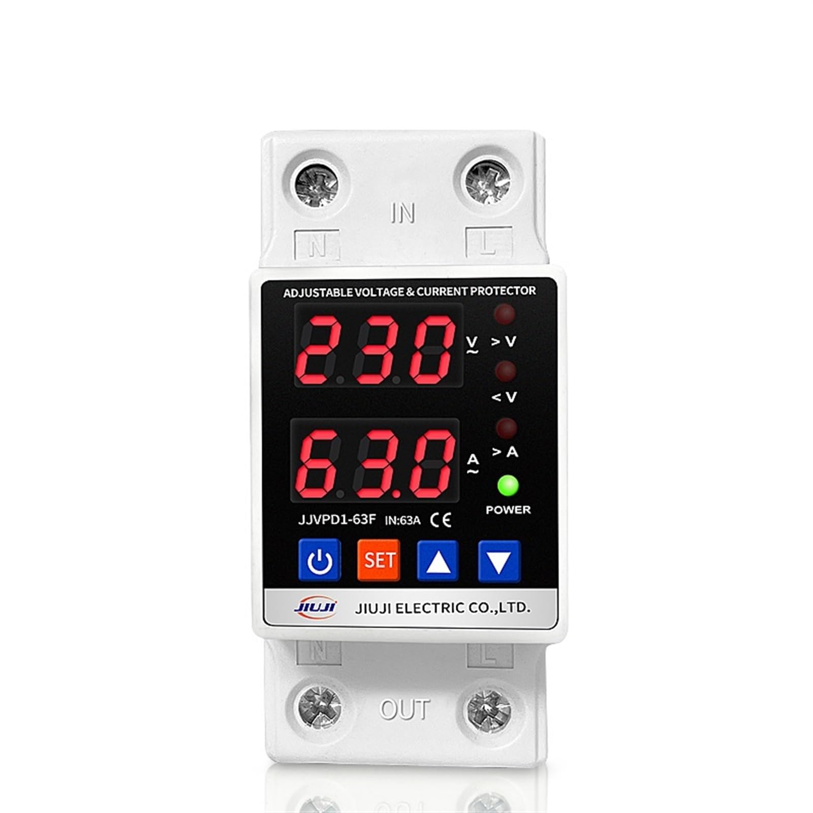 AVSBBYEPS 60a 220v Automatic Reconnect Over Voltage and Under Protection Protective Device Relay with Voltmeter Monitor(40A)