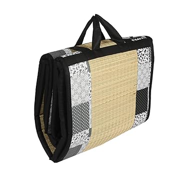 Future Lifestyle Foldable Cushion Mat Korai River Grass (3 X 6 ft Fabric Black Cotton) with 18 MM Soft Foam Portable and Comfort Sleep