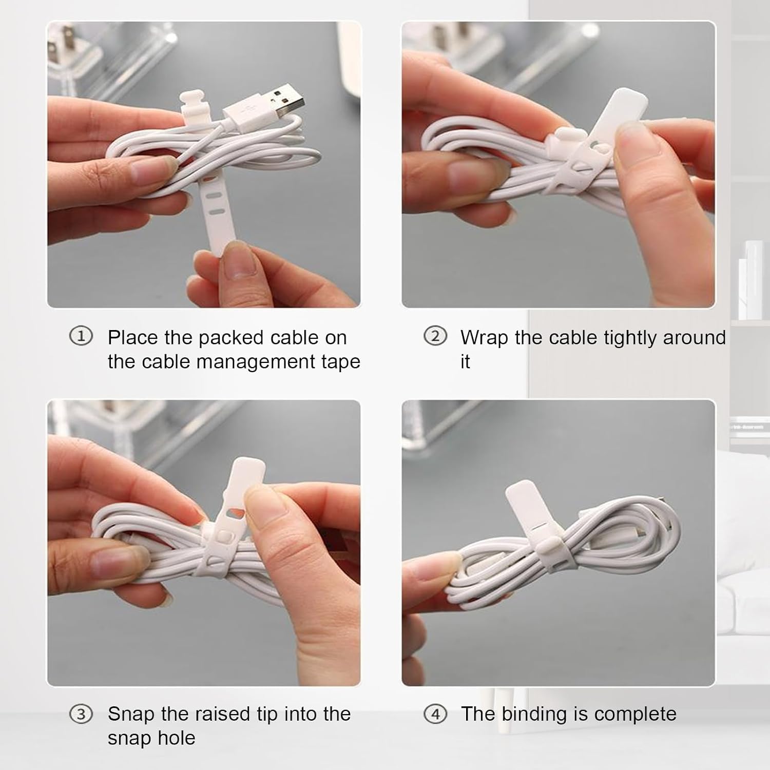 Kabel-Organizer-Box mit 40 Kabelbindern, Kabel-Aufbewahrungsbox, Elektronik-Kabel-Organizer-Box, Kabel-Aufbewahrungsbox für Zuhause, Büro, Handy-Ladegerät (transparent/2 Stück)