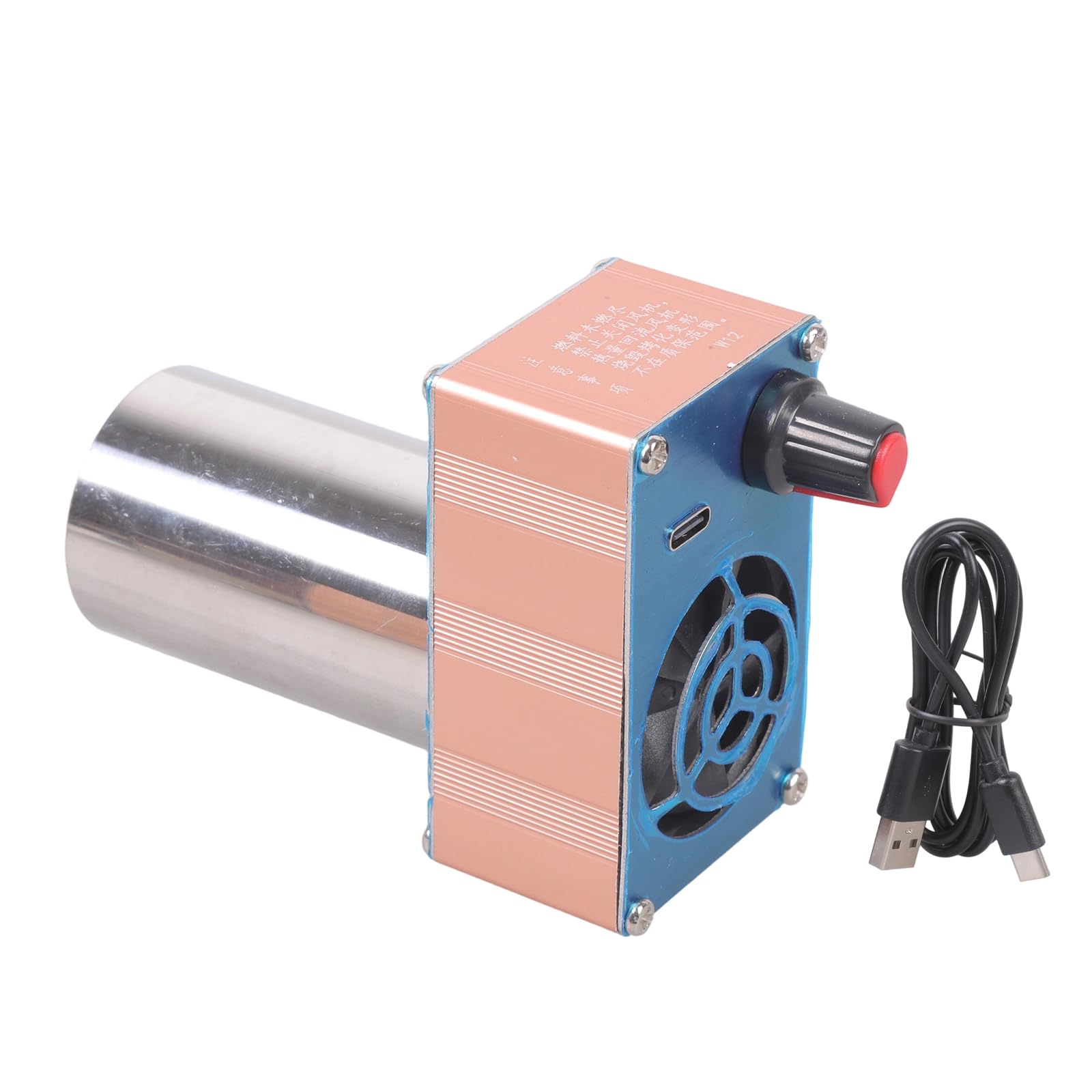 Tsophreniq Round Mouth Airflows Usb 5V2a Blower Stove Speed For Camping Bbq Outdoor Use Aluminum Alloy Construction Portability