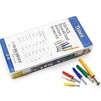 Vista 5 de Kit de anclajes y tornillos para paneles de yeso, 220 piezas, 110 anclajes de plástico, 110 tornillos de pared, incluye 6 anclajes de pared