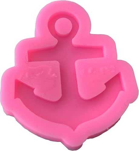 Molde de silicona en forma de ancla llavero con agujero colgante de arcilla molde para decoración de pastel de bricolaje o postre casero de