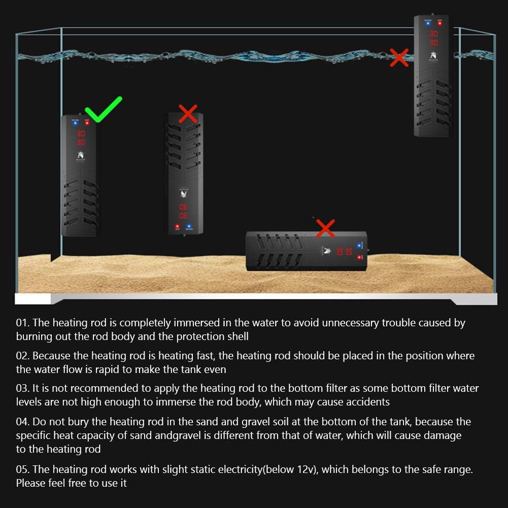 Exclusive Discount 90% Price LJY&V 1000W Aquarium Heater Fish Tank Heater, ZHIYANG ZY-PTC LED Display Explosion-Proof Water Heater Rod, Fish Tank Heater for Marine Tropical Fish Reef Tank, Capacity:500-800L/132-211 US Gallon