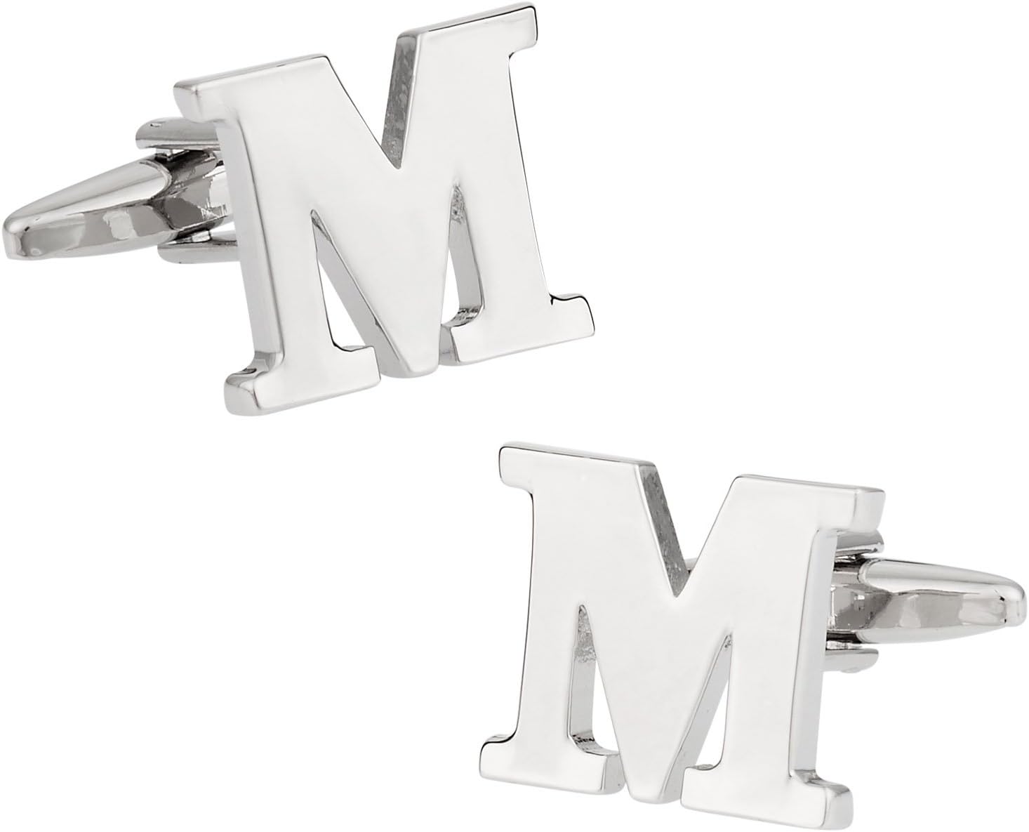Cuff-Daddy Letter M Cufflinks Monogram Men's Initial Cuff Links with Travel Presentation Gift Box Wedding Groomsmen Groom Party