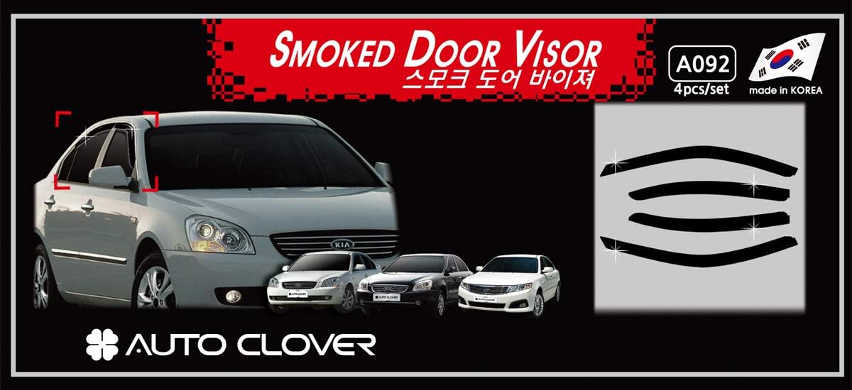 AUTOCLOVER Smoke Tinted Side Window Wind Deflectors Visors Rain Guards 4pcs for KIA Optima 2006~2010