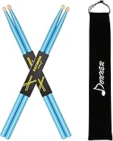 Vista 11 de Donner Baquetas 5A, baquetas clásicas de madera de arce negro con bolsa de almacenamiento, 2 pares