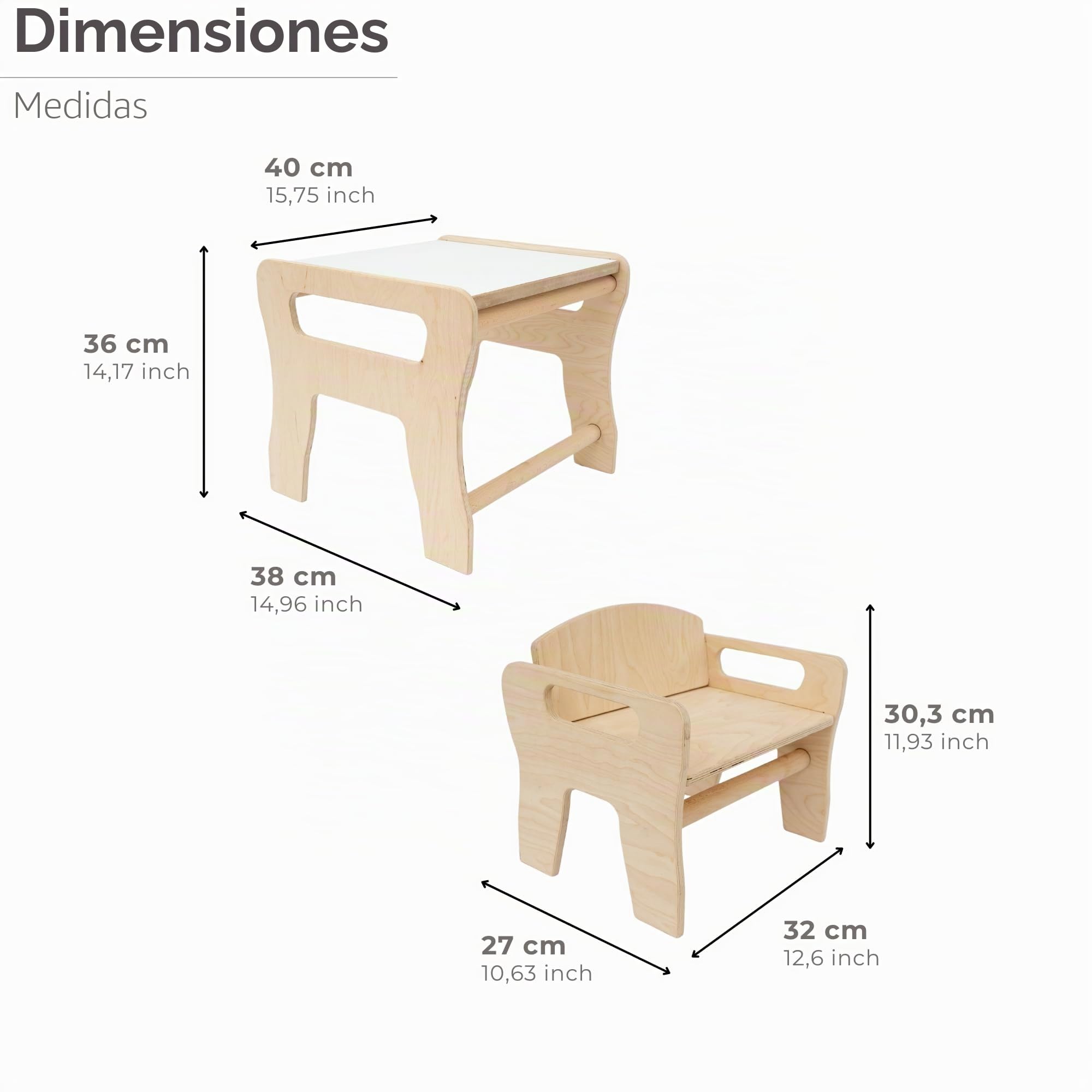 MAMOI Muebles con estilo para habitación infantil: mesa infantil con sillas – mesa de escritorio conjunto de sillas para niños – silla infantil.