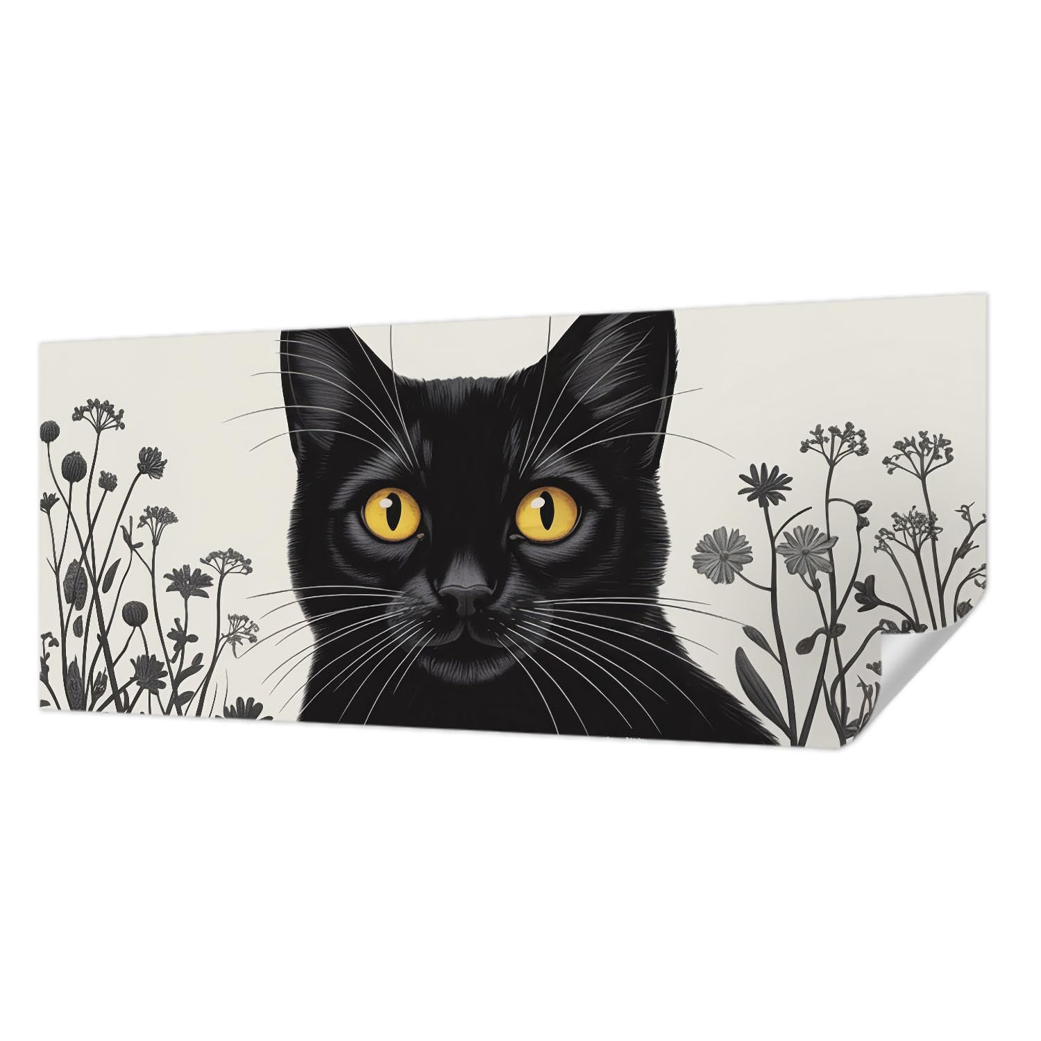 Papier peint adhésif Tulup fleurs de chat panoramique 250x104 cm salon