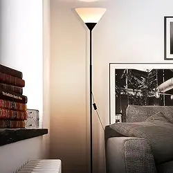 Luminária de Chão Piso 1,68m Ideal para Leitura, Sala, Escritório ou Quarto - Abajur com Luz Indireta e Iluminação Aconchegante - Preto