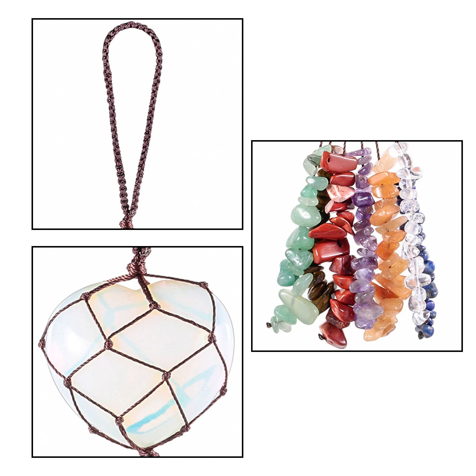 KYEYGWO Opal 7 Chakra Crystal Stone Heart Hanging Ornament - Image 2