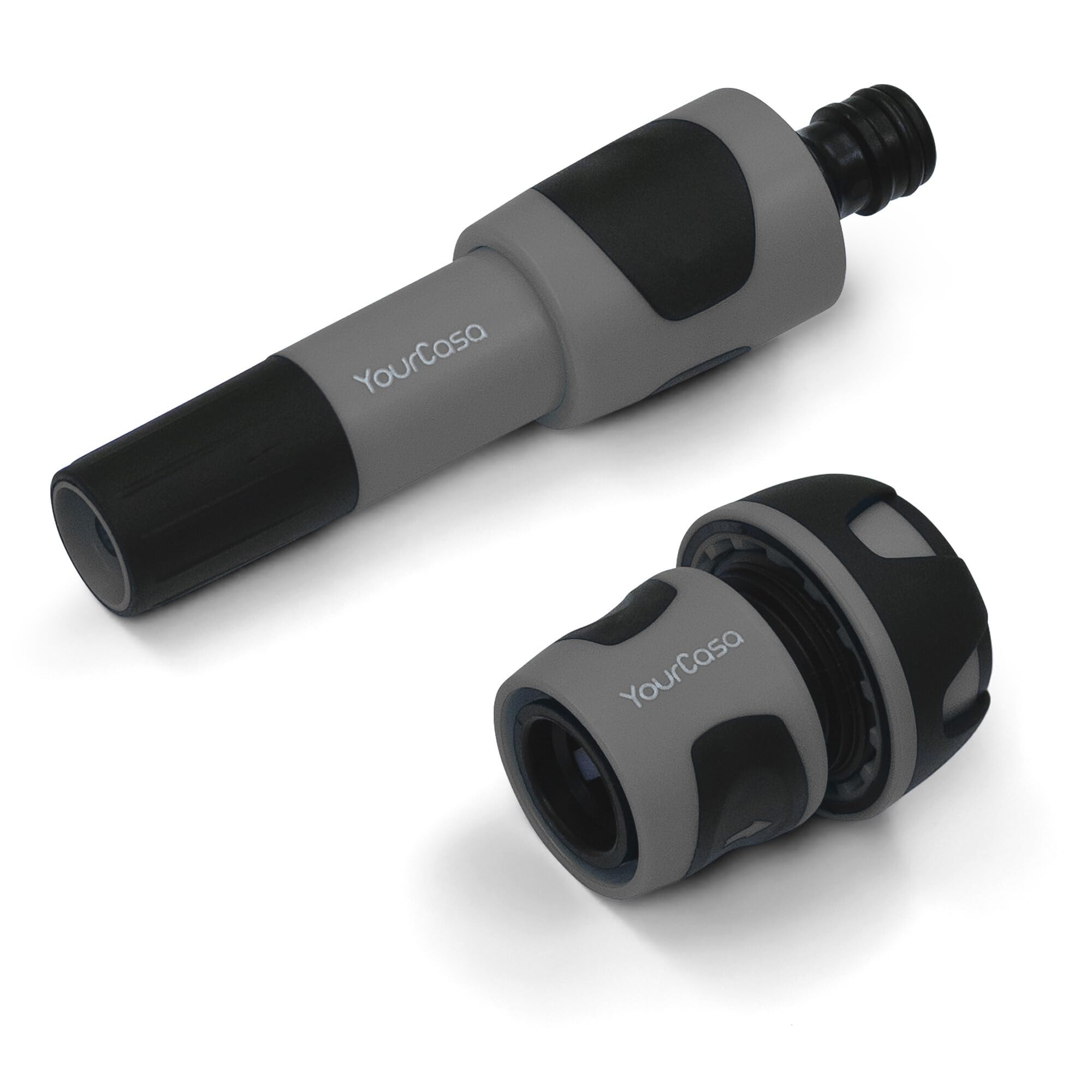 YourCasa Gartenspritze Brause mit Schlauchadapter 3/4 Zoll - Premium Spritze für Gartenschlauch - Gartenbrause Düse mit Aufsatz für den Garten - Handbrause Reinigungsspritze Wasserspritze (Anthrazit)