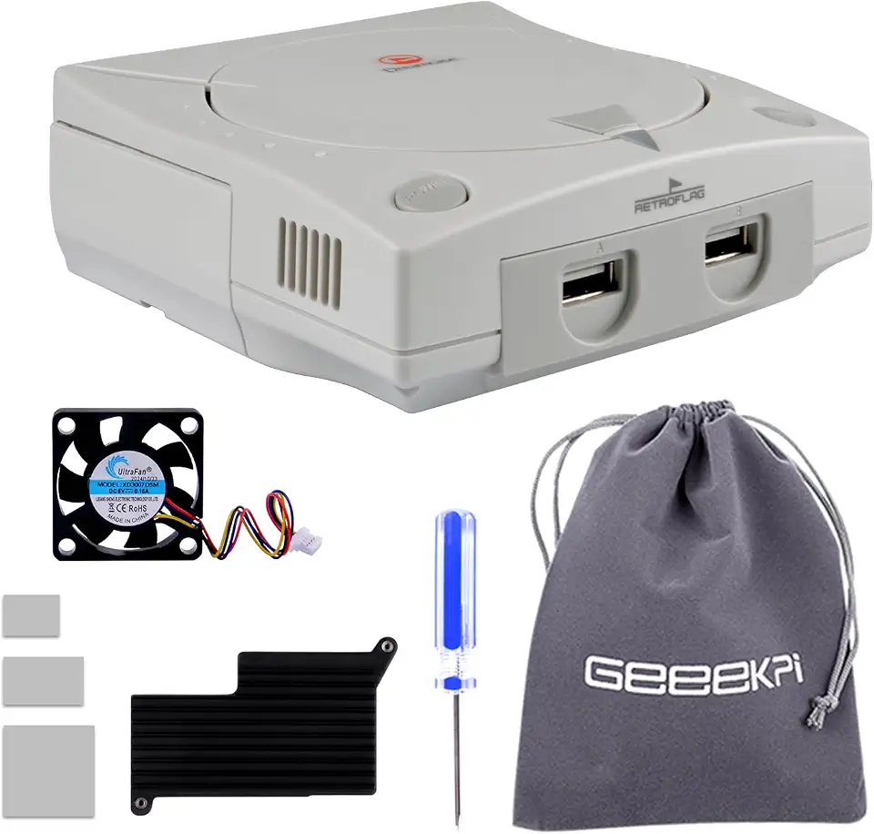Geekpi RetroFlag Dream Case for Raspberry Pi 5, SD Card Slot, USB, LAN and Improved HDMI Ports, Enhanced Cooling System and Customizable Reset Button