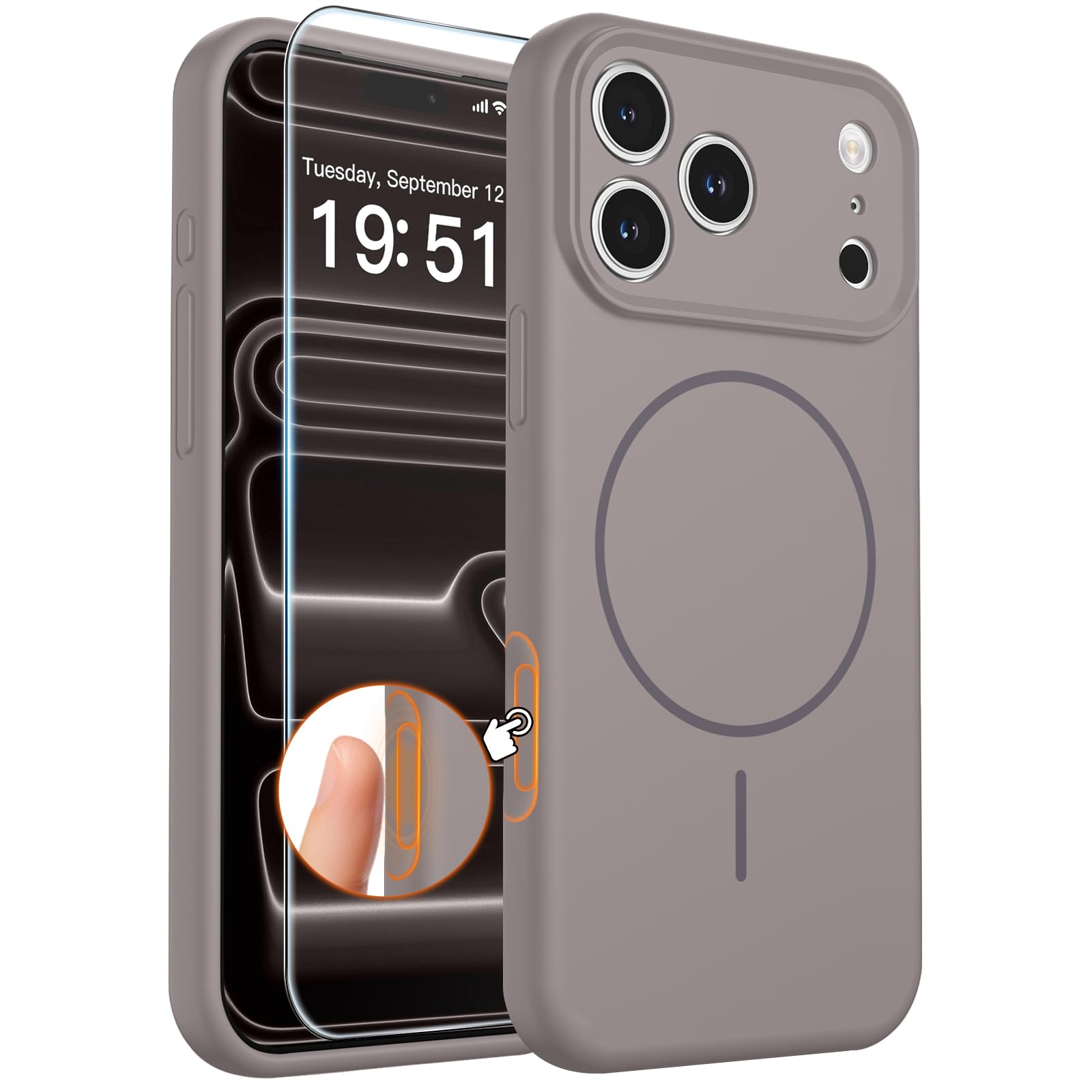 comfeel for iPhone 18 Pro Max Case/iPhone 17 Pro Max Case,Gray