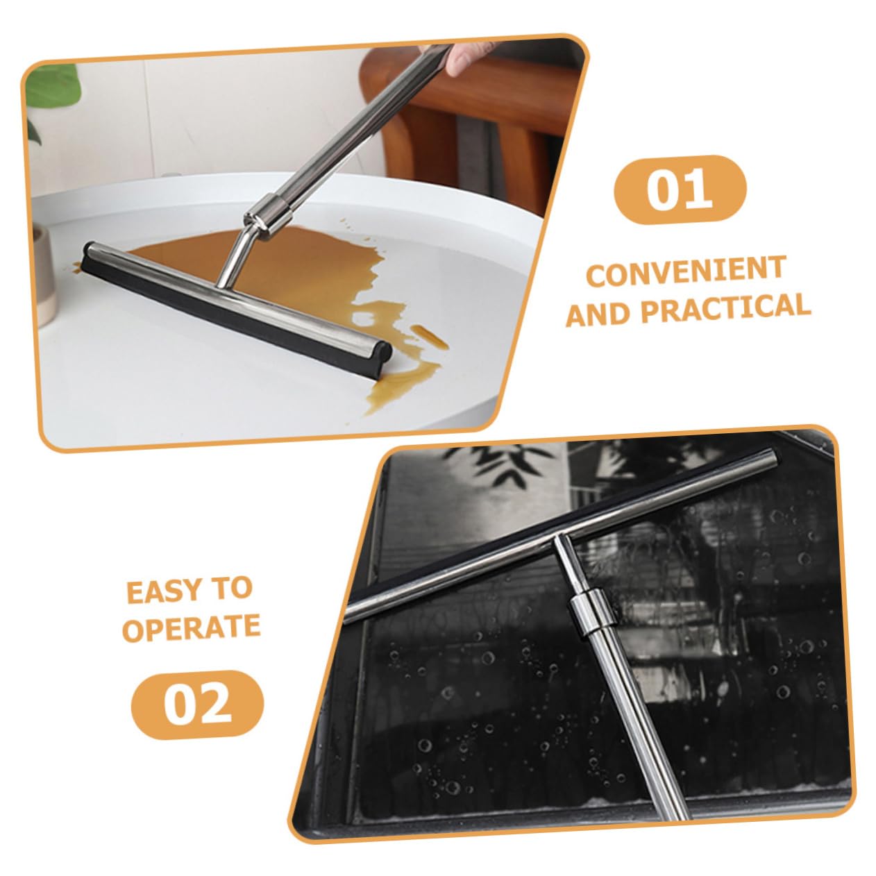 Escobilla de Ducha Telescópica de Limpiador de Ventanas y Superficies de Diseño Ergonómico y Duradero para Baños y Ventanas Squeegee Multifuncional