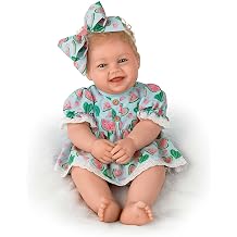 The Ashton-Drake Galleries Realistic Baby Doll with Custom Watermelon Print Puff Sleeve Top with Matching Shorts and Headband