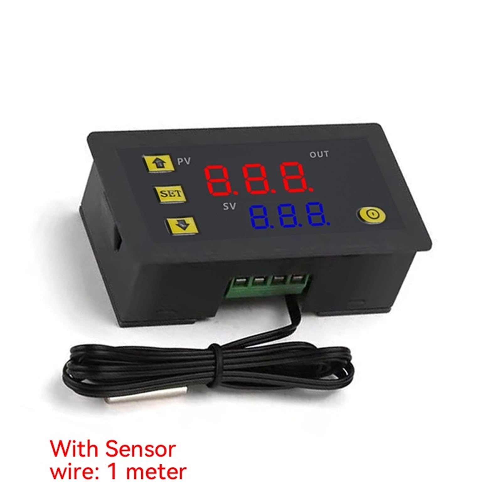 W3230 Digitaler Mini-Temperaturregler Thermostat Relaisausgang 12 V 24 V 220 V Regler Heizung Kühlung Steuerung mit Sensor (Color : AC 220V)