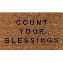 Novogratz by Momeni Aloha Count Your Blessings Natural Brown Doormat 16" x 26"