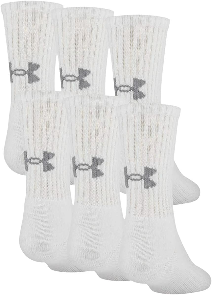 UA Cotton Men's Crew Socks, 6 Pairs | Moisture Wicking