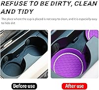 Vista 118 de zipelo Bling Car Cup Coaster, 2 Pack Universal Vehicle Anti-Slip Cup Holder Insert Coasters, Crystal Rhinestone Silicone Shockproof Drink Mat, Car