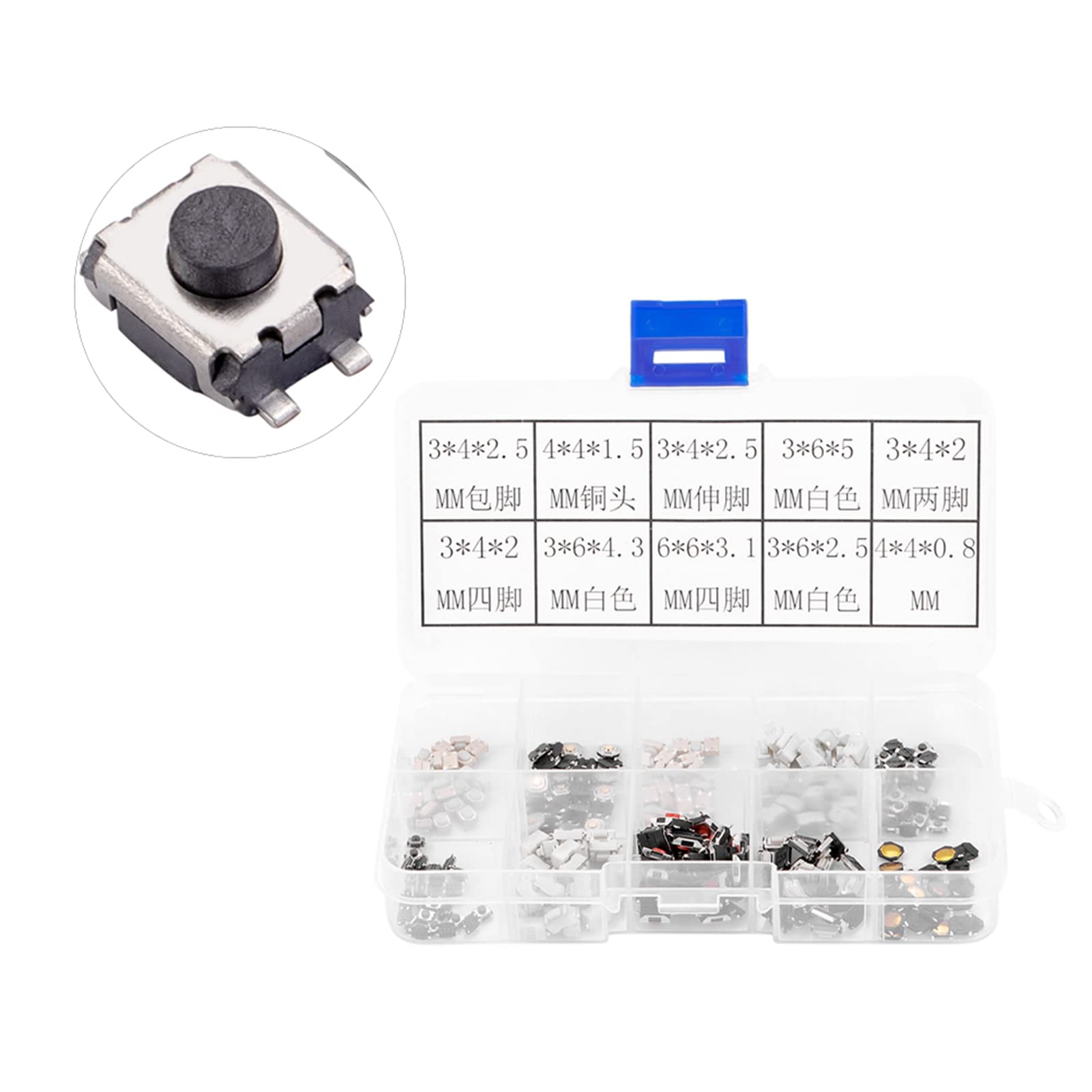 250 Stück Tactile Push Button Mikroschalter Sortiment für Autoschlüssel 250 Stück Tactile Push Button Mikroschalter Sortiment für Autoschlüssel