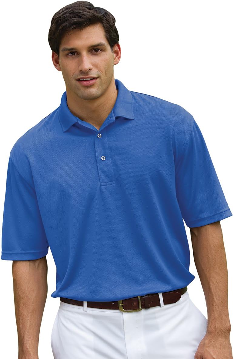Whispering Pines Sportwear Men's Three Button Pique Polo Shirt, ROYAL, L