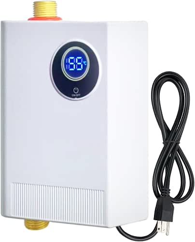 ECOTINYMACH 110V Tankless Water Heater Electric, Conveniently Convertible Between Fahrenheit