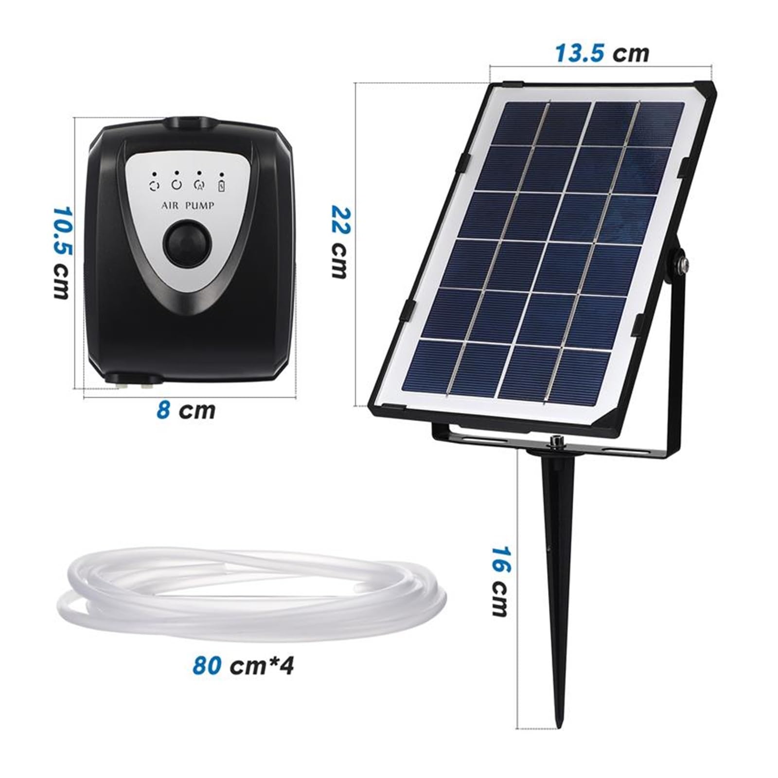 Bomba de aireador de estanque, conjunto Solar de aire, bomba de aire de energía Solar, conjunto de aireador, equipos de oxigenación for acuario, pecera, estanque de jardín