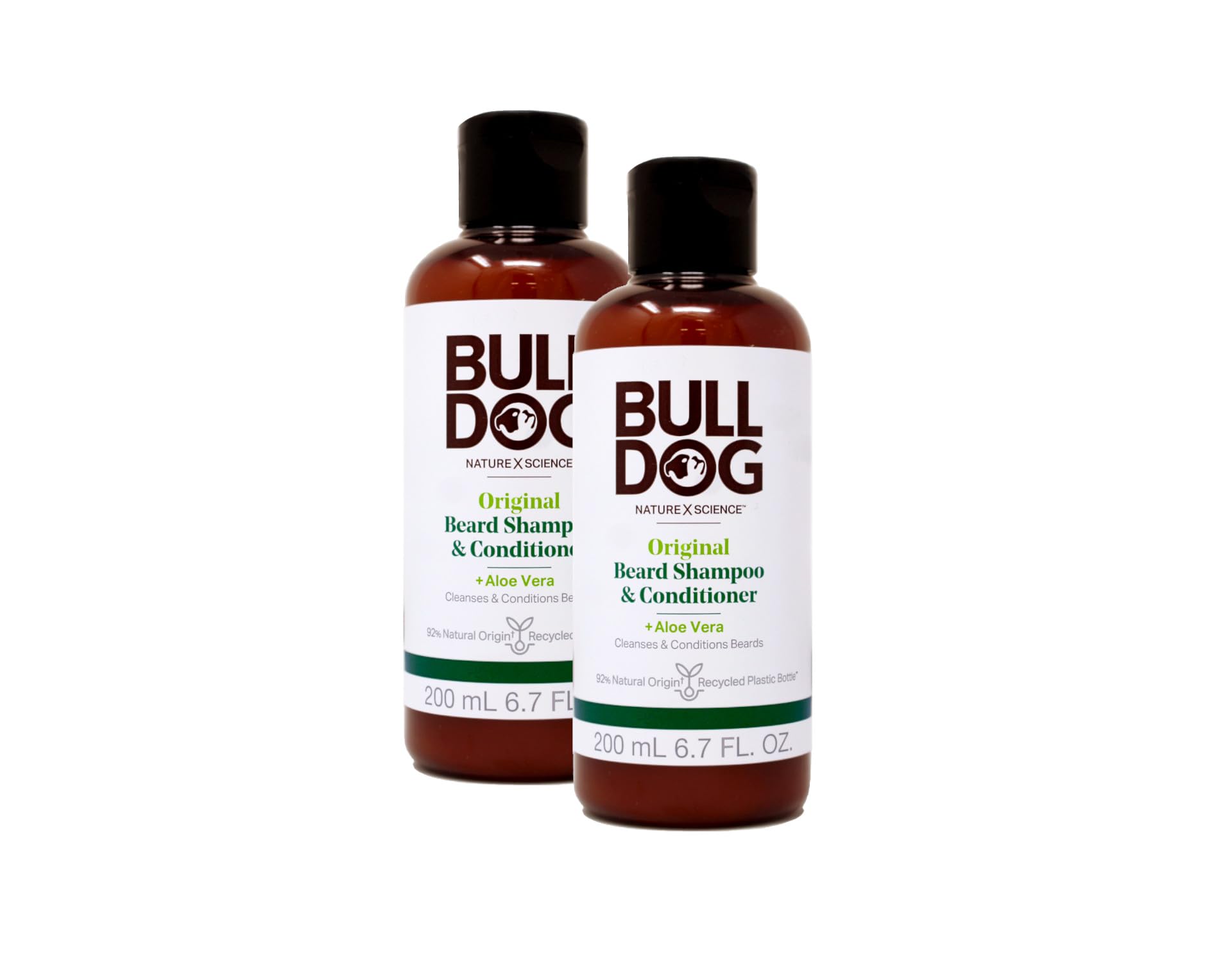 Bulldog Mens Skincare and Grooming for Men Original Beard Shampoo and Conditioner, 6.7 Ounce, Pack of 2