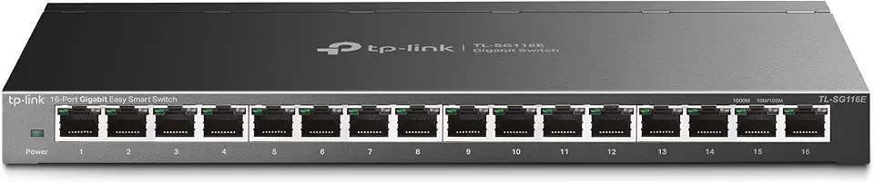 TP-Link TL-SG116E | Switch Gigabit de 16 portas | Gerenciamento inteligente fácil | Plug & Play | Garantia de 3 anos do fabricante | Montagem em desktop/parede | Metal resistente com portas blindadas