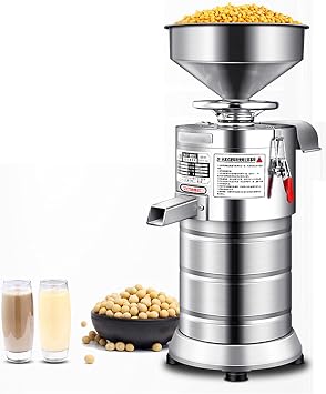 Commercial Soy Milk Machine, 1100W Automatic Nut Processor for Milk Drinks, Stainless Steel Multi-Functional Maker, 60KG/H Soybean Milk and Coffee Bean Grinder