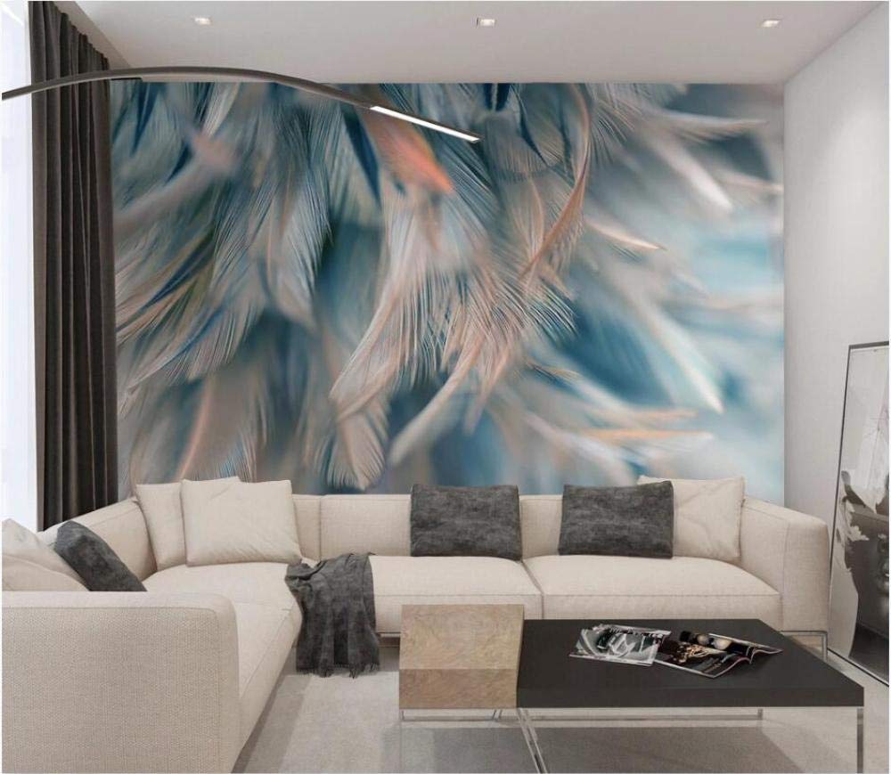 Papier peint 3d mural plume WLLLO américain simple mode de grande dimension 430x300 cm