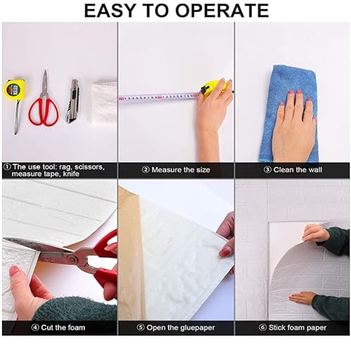 3D Foam Wall Panels Peel And Stick White Brick Wallpaper For Living Room Bedroom Tv Background Home Decor #TOP5