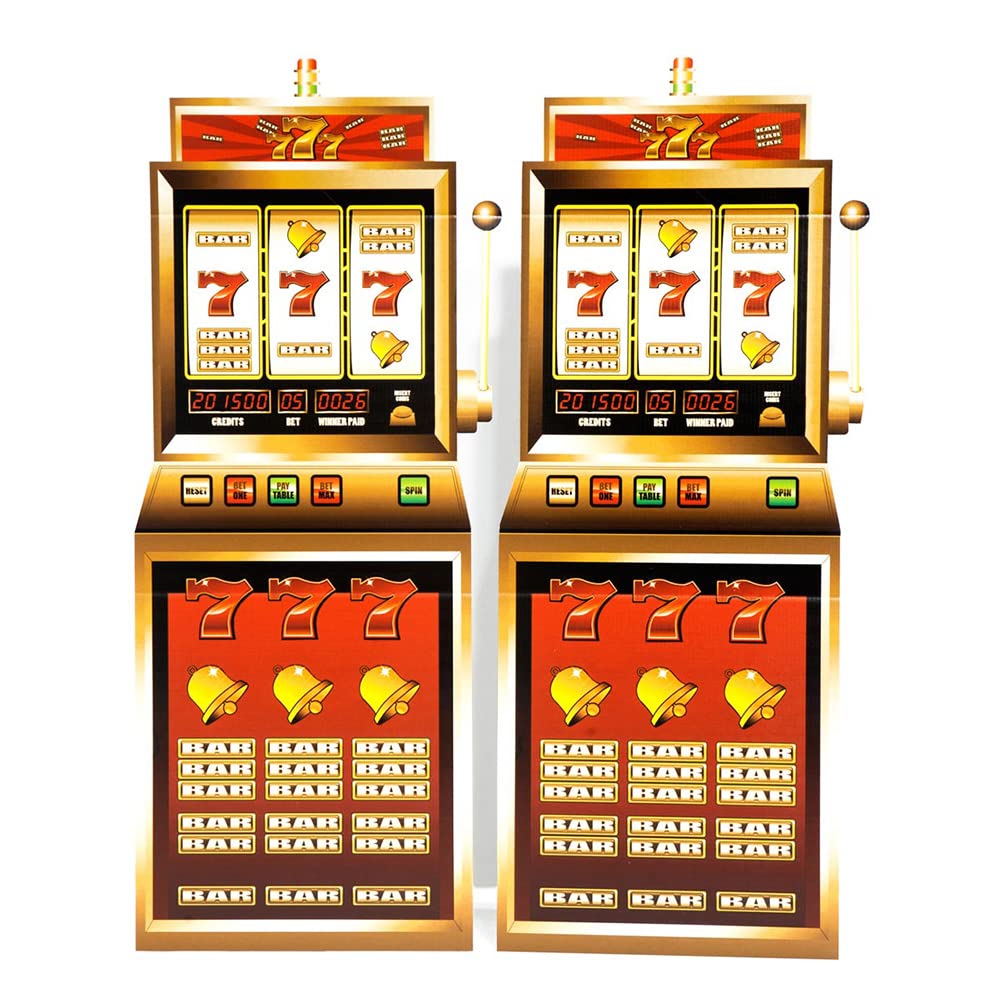 Anderson's Jackpot Slot Machine Standups Kit, Set of 2, Casino Party Theme, Photo Booth, Props