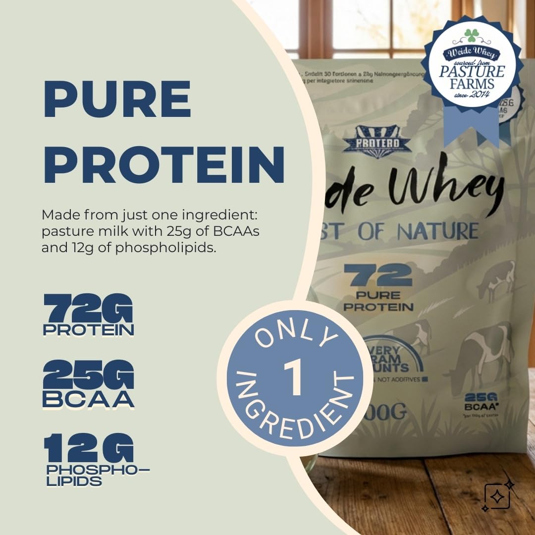 Protero Weide Whey 72 - Protéines pures de lait de saule sans additifs