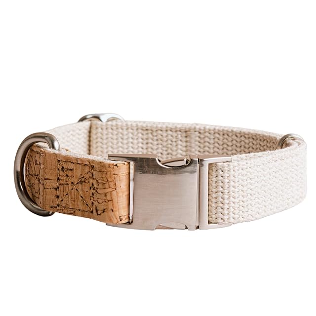 Collar sostenible para perro │ Collar de cáñamo y corcho 100% natural para perros pequeños, cómodo