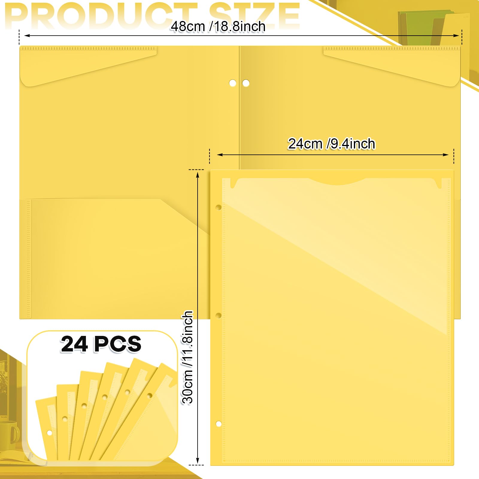 Henoyso 60 Pieces Plastic Folders With Pockets - Heavy Duty 2 Pocket Folders, Letter Size, Blue, With Business Card Slot - View #13
