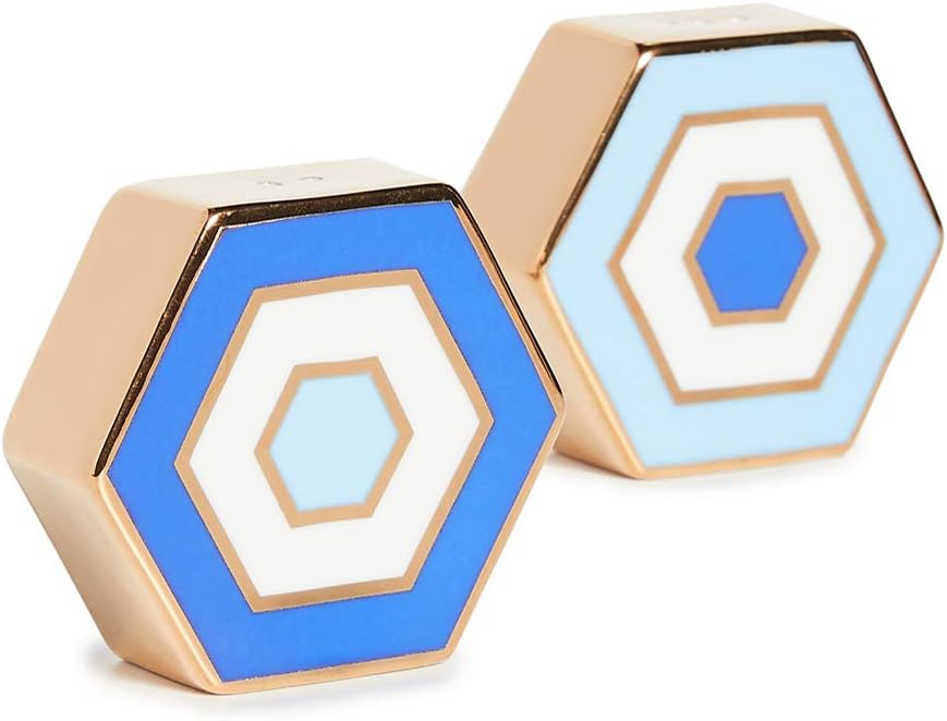 Blue Hexagonal Salt & Pepper Shakers by Jonathan Adler UK