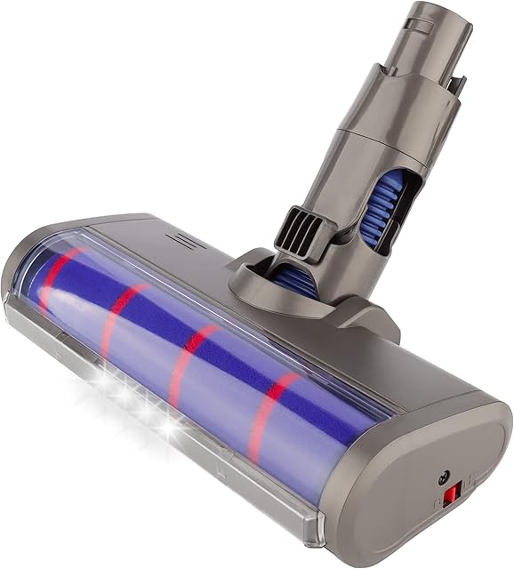 WEILE Replacement Soft Roller Cleaner Head for Dyson V6 Animal, V6 Fluffy, DC58, DC59, DC61, DC62, DC74 Cordless Vacuum Cleaner, Hard Floor Attachment with LED Headlights