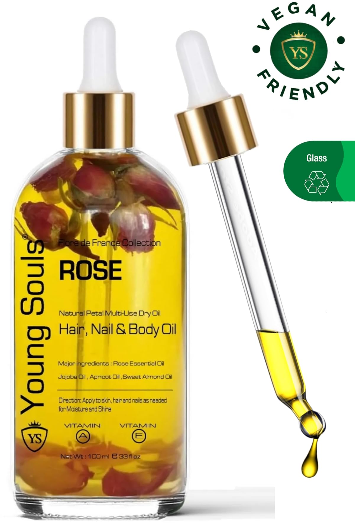 Young Souls Aromatherapy Rose Multi Use Oil Gül Yüz Saç Tırnak & Vücut Bakım Kuru Yağ 100 ml