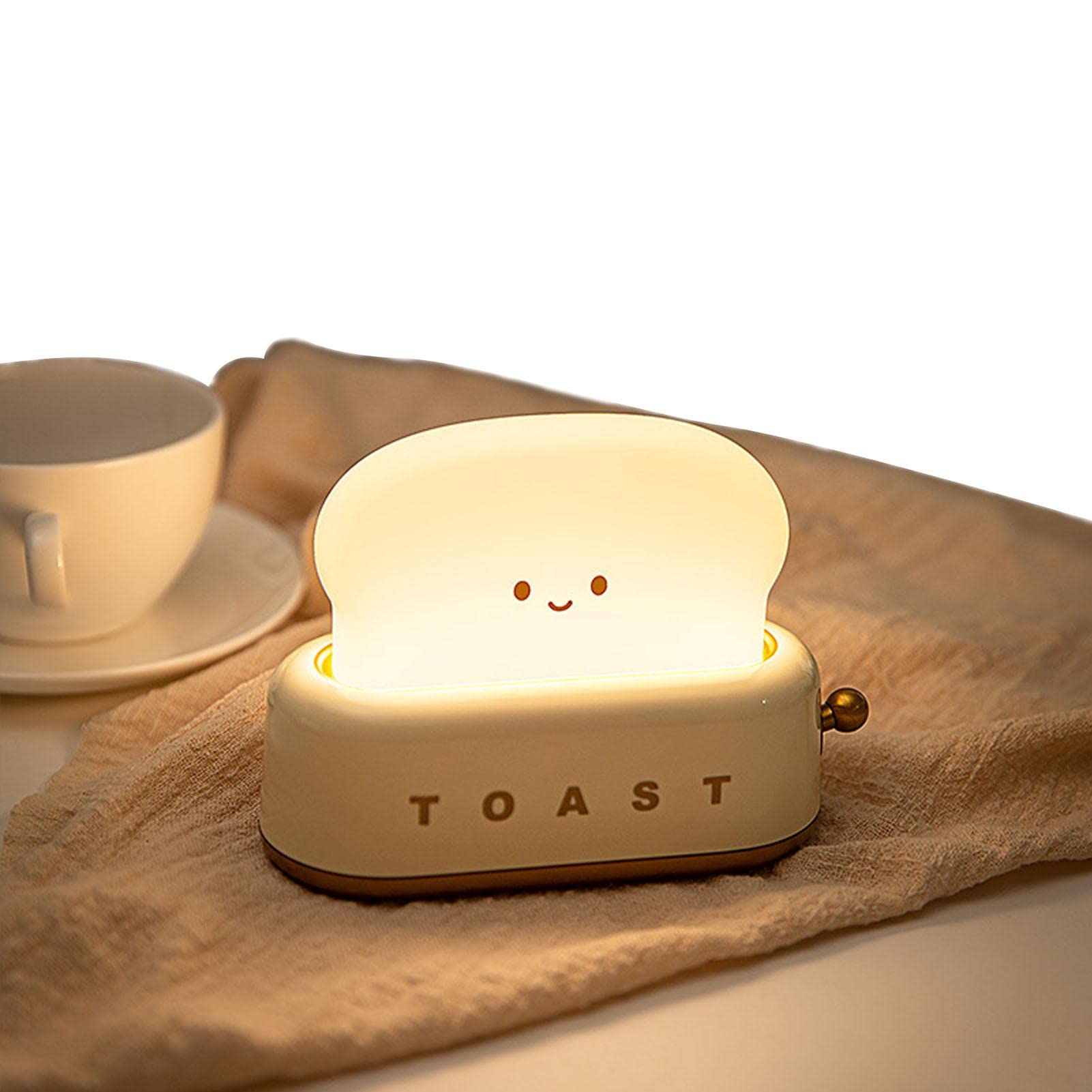 Leling Cute Night Light | Rechargeable Cartoon Toaster LED Night Light | Rechargeable and Timer Setting Nursery Night Light, Bedroom Bedside Light for Girls Boys