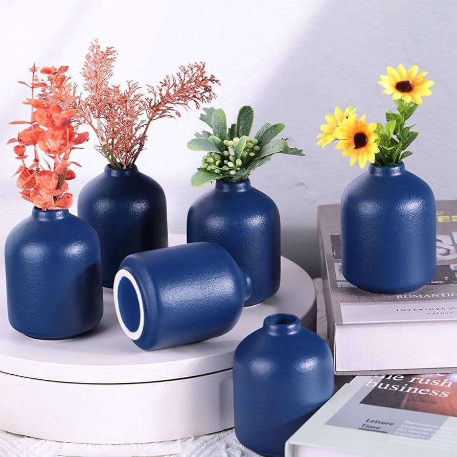 Amazon.co.jp: 陶器製の花瓶6~6個セット 小花瓶(ブルーセット) : Home Amazon.co.jp: 陶器製の花瓶6~6個セット 小花瓶(ブルーセット) : Home