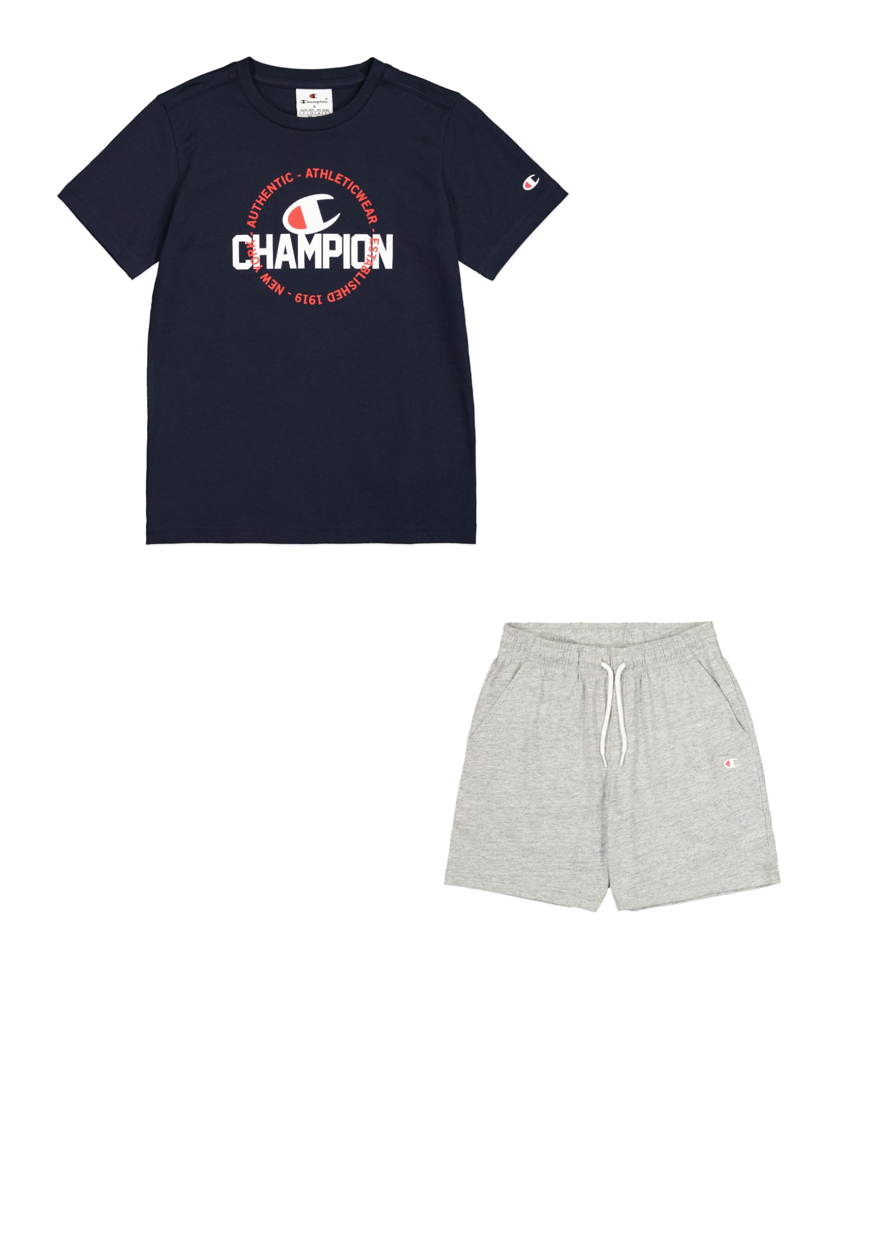 Champion Boy's Legacy Boy - Graphic Crewneck Set with Logo, Blue (BS501), XS