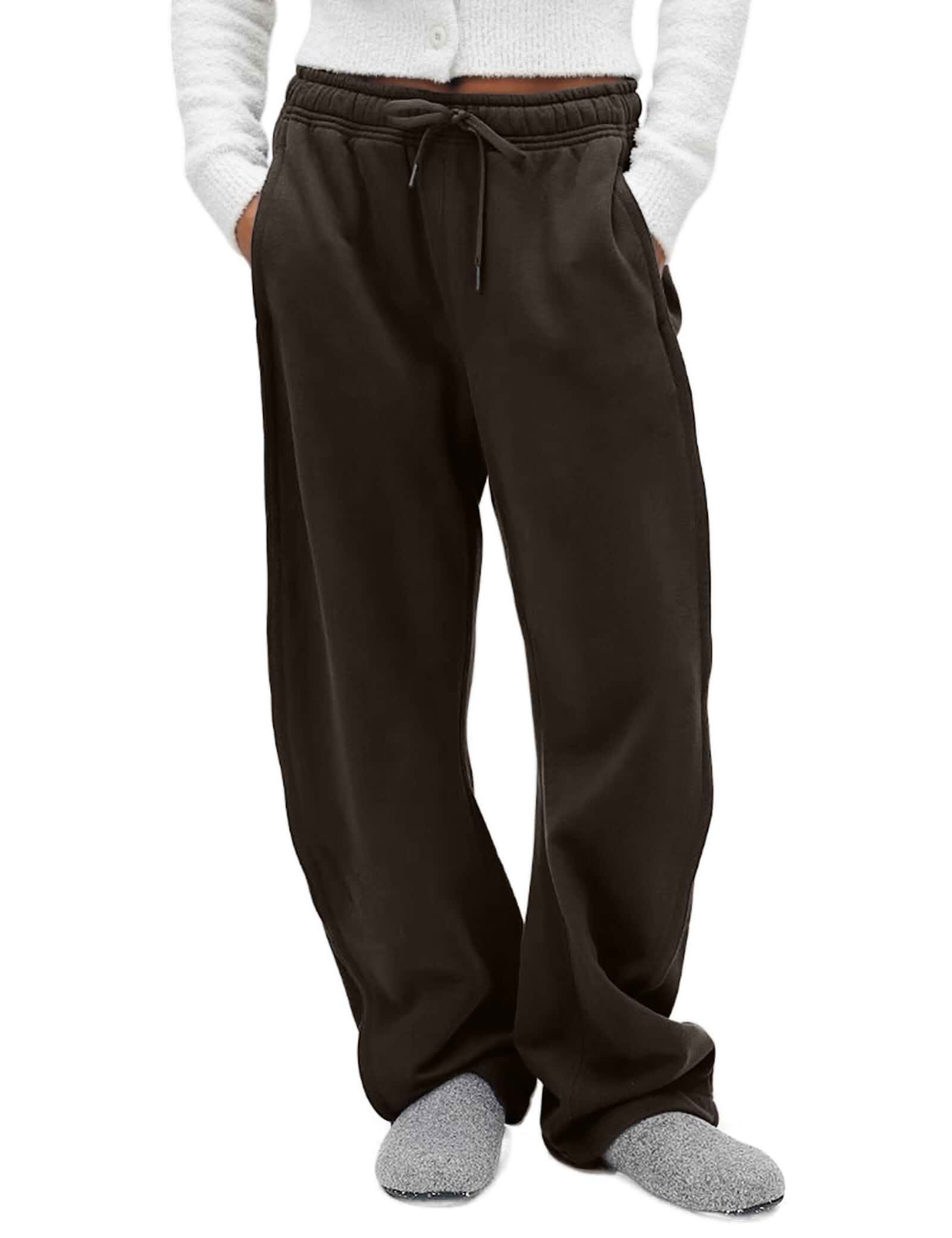 FAIABLE Women's Sweatpants Wide Leg - Super Soft Sweat Pants Fleece Baggy Joggers with Pockets, Drawstring & Relaxed Fit Sweatpants