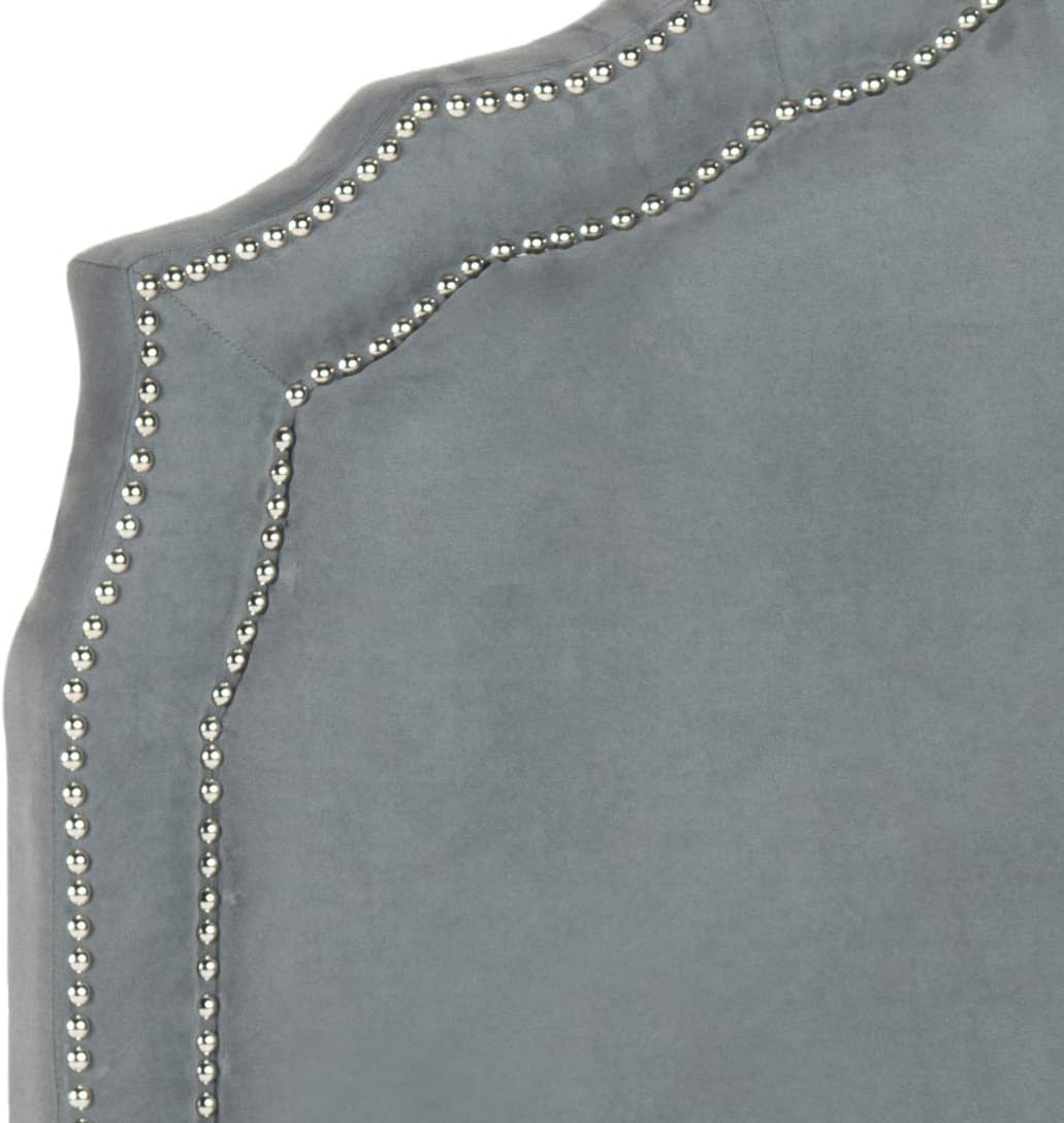 Safavieh Mercer Collection Skyler Grey Silver Nailhead Headboard (Twin)