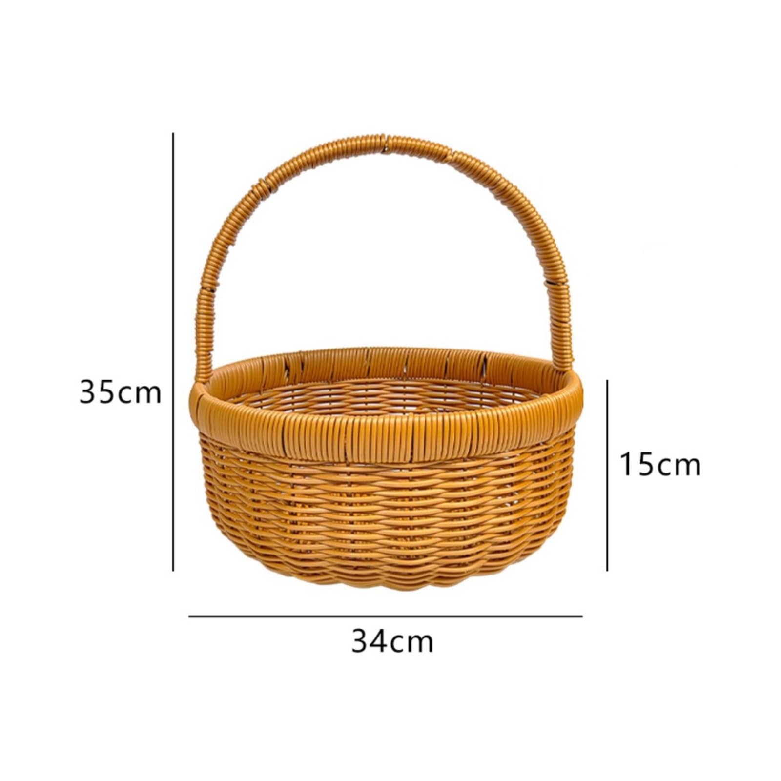 Panier Rond avec Anse Portable, 34cmx15cm