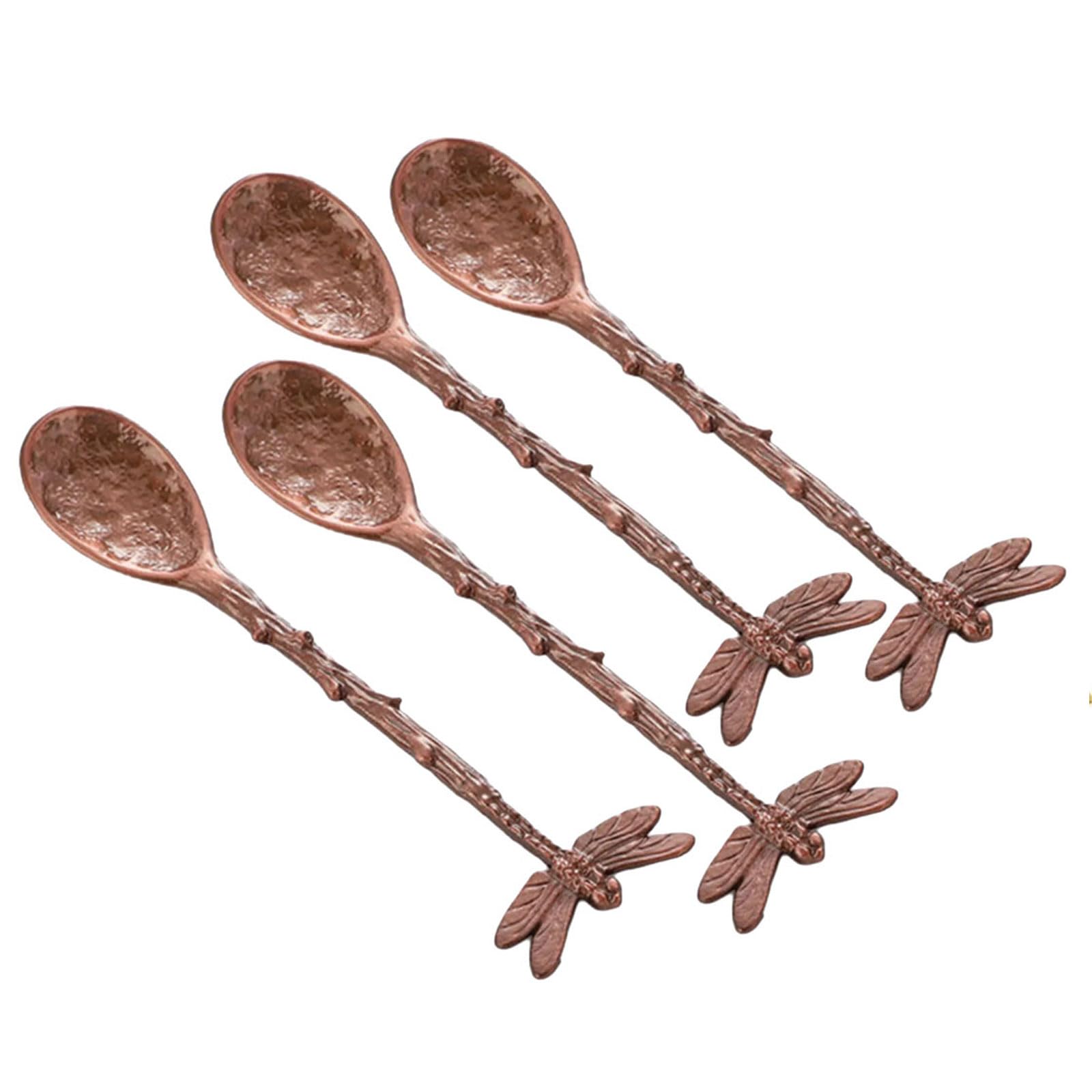 Lerpwige 4Pcs Elegant Dragonflies Designs Teaspoon Set Teaspoons With Elegant Dragonflies Designs For Coffee Dessert Stirring Flatware